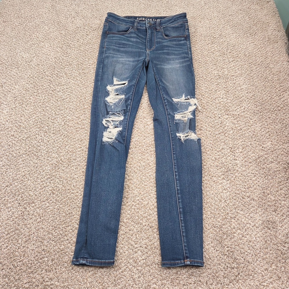 AMERICAN EAGLE Jeans Womens 6 Hi Rise JEGGING NEXT LEVEL STRETCH Distressed